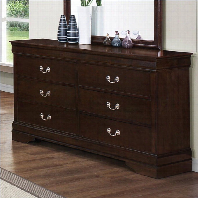 Coaster Louis Philippe 6 Drrawer Double Dresser In Cappuccino