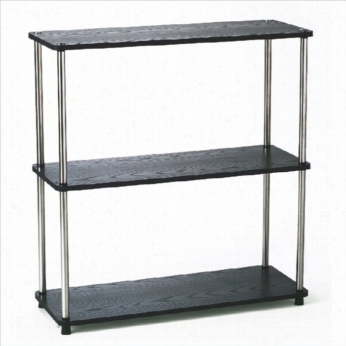 Convenience Concepts Desgns2go 3-tier Bookshelf In Black