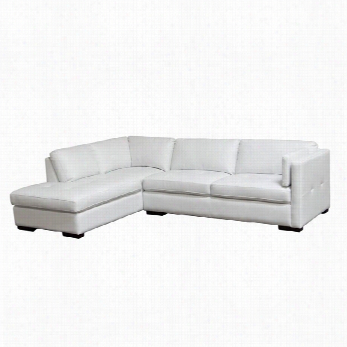 Diamond Sofa Urban 2 Piece Leather L Eft Chaise Sectional In White