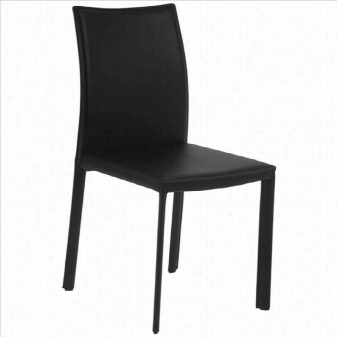 Eurostyle Molly Dining Chair In Black Leather