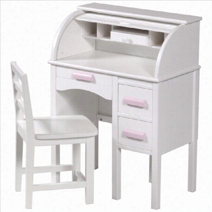 Guidecraft Jr Roll-top Wood Desk In White