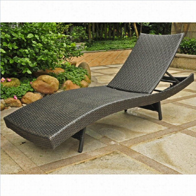 I Nternational Caravan Barcelona Patio Chaise Lounge In Antique Black