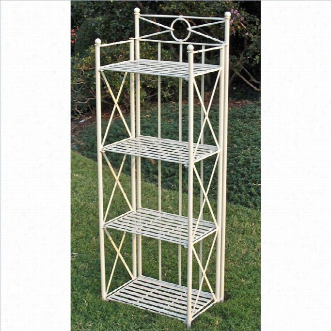 International Caravan Camden 4 Tier Bakers Rack In  White