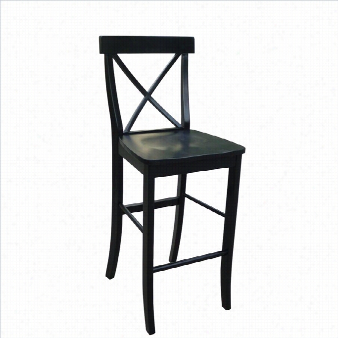 International Concepts X-back 30 Stool In Blqck