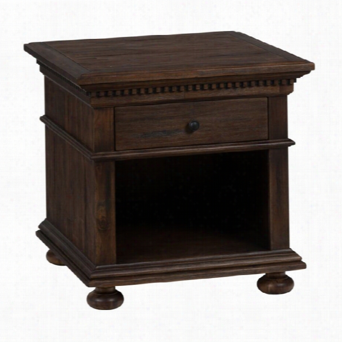 Jofran Geneva Hills Square Wood End Table In Brown