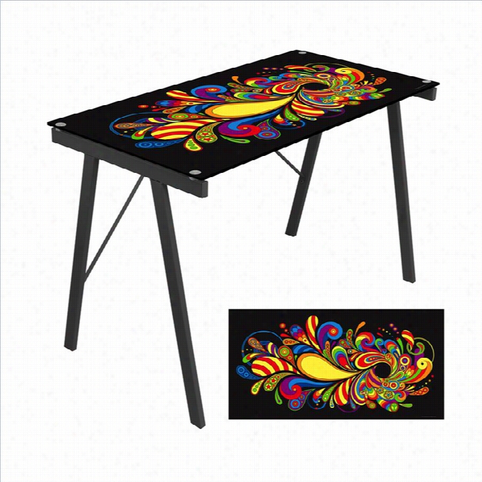 Lumisource Psychadelic Graphic Top Exppon Ent Desk In Back