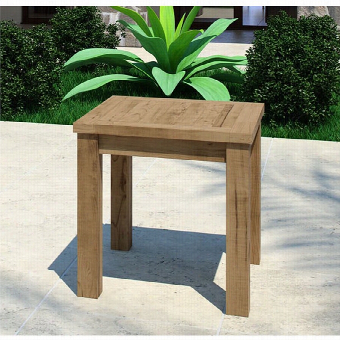 Modway Marina Outdoor Teak Side Table In Natural