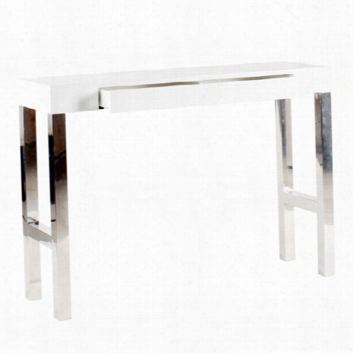 Moe's Tura Cons Ole Table In White  Lacquer