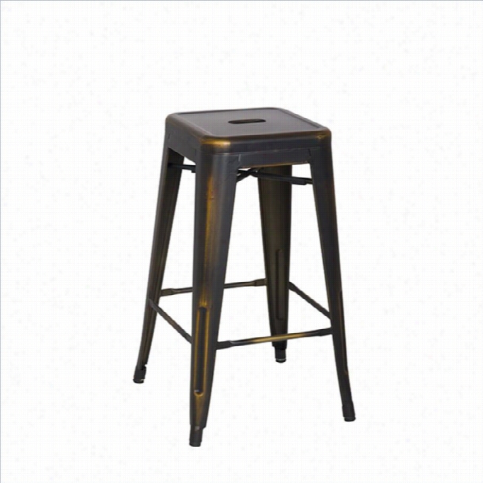 Office Star Bristow 2 6antique Metal Bar Stool In Antique Copper-set Of 2