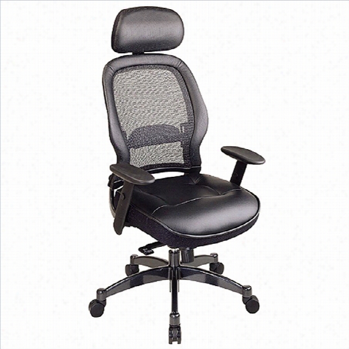 Office Star Space Collection: Deluxe Matrex Bac, Executive Off Ice Chair With Leather Seat