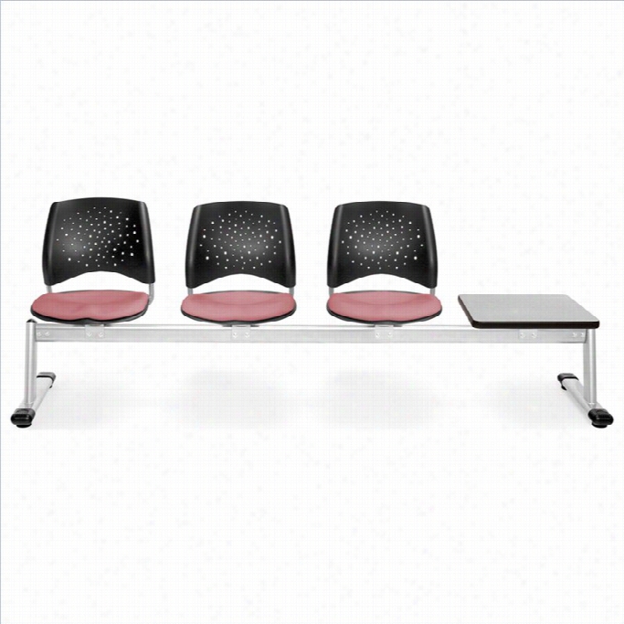 Ofm Star Beam Seating With 3 Setas And Table In Coral Pink And Gray