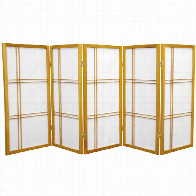 Oriental Furntiure '3 Tall Shoji Screen With 5 Panel Ih Honey
