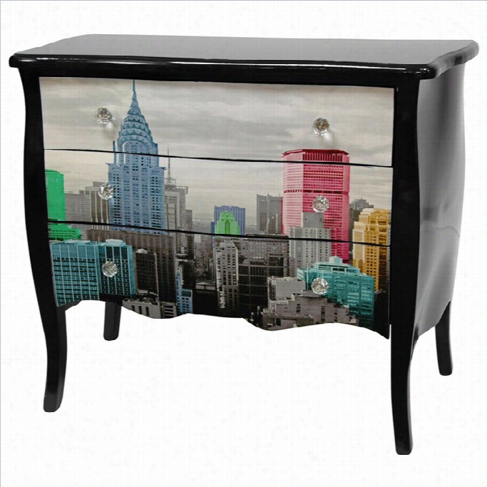 Orientl Equipage Colorful Nyc Accent Chest In Multicolor