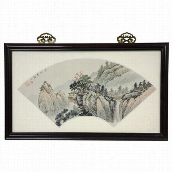 Oriental Furniture Mountain Retreatt Framed Art In Multcolor