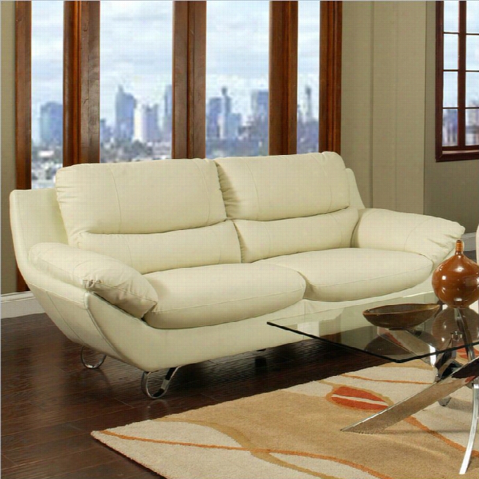 Pastrl Furniture Maleton Leather Sofa In Ivory