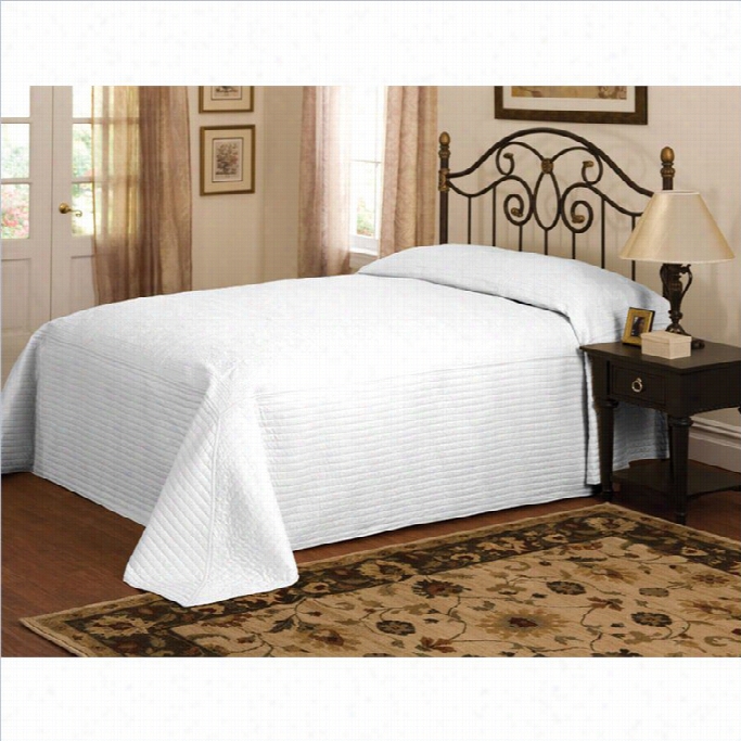 Pem Am Erica French Tile Microfiber Bedspred In White-twin