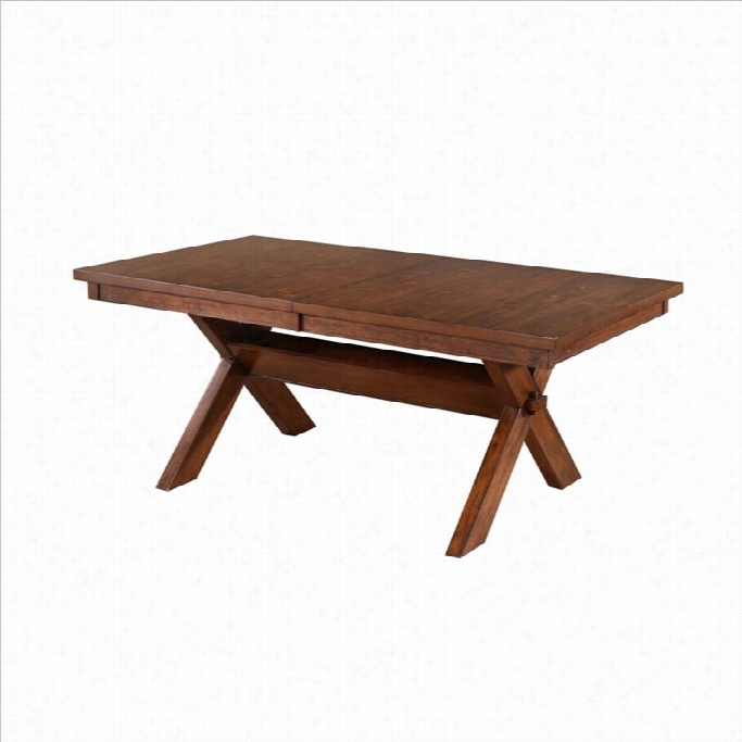 Poweell Fruniture Kraven Dining Table In Dark Hazelnut