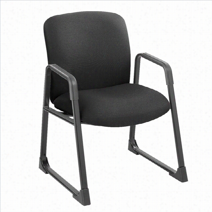 Safco Ubber Big And Tall Guest Chair  In Black With Sled Base