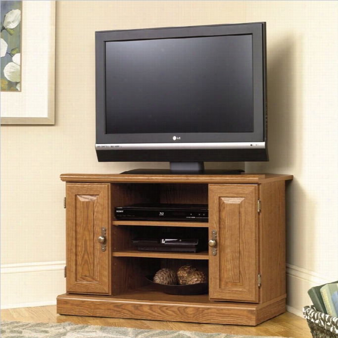 Sauder Orchard Hills Coorner Tv Standd In Carolina Oak Fiinsh