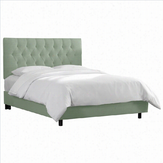 Skyline Furniture Tufted Bed In Swedish Blue-twin
