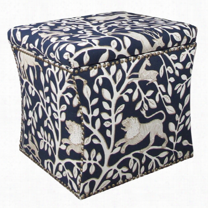 Skyline Nail Bu Ton Storage Ottoman In Pantheon Admiral