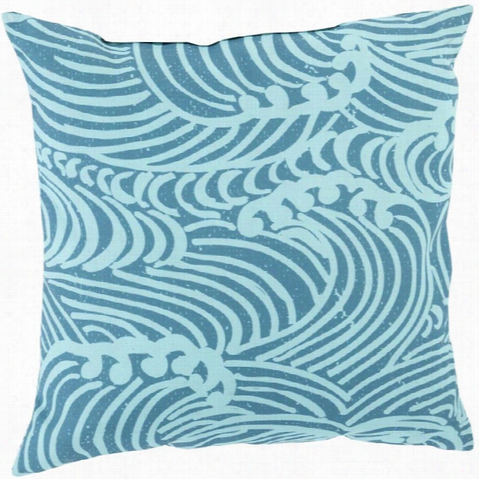 Surya Mizup Oly Fill 8 Square Pillow In Blue And Green