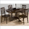 Jofran 5 Piece Round to Oval Slat Back Dining Set in Taylor Cherry