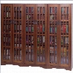 Leslie Dame 62 Inlaid Glass Mission Multimedia Cabinet in Walnut