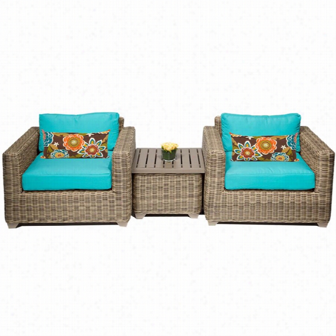 Tkc Cape Cod 3 Piece Outdoor  Wiick Er Sofa Set In Aruba