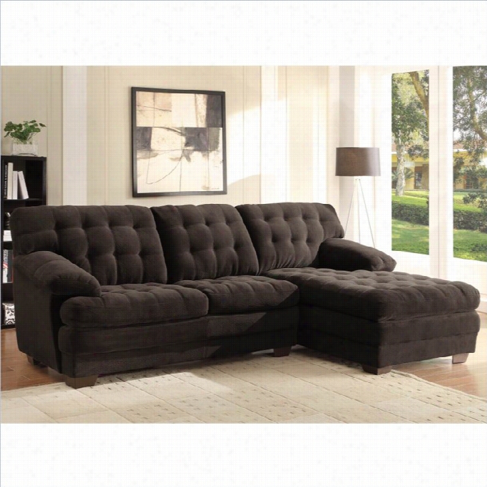 Trent Home Brooks Oversised Tufted 2 Piece Sectional In Chocolate