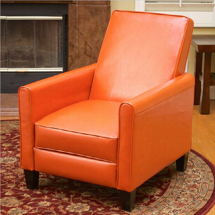 Trent Home Delouth Leather Recliner Chair In Orange