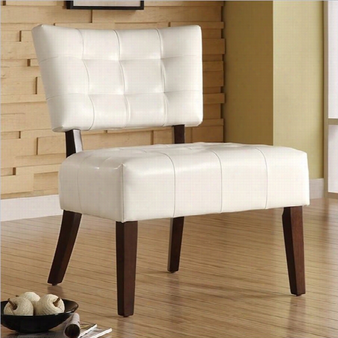 Trent Home Warner Faux Leather Accent Chair In White