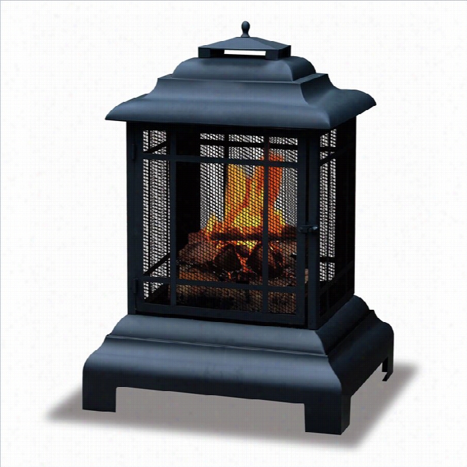 Uniflame Black Two Sided Outdooor Fireplace