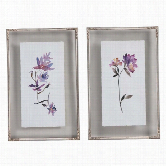 Uttermost Floral Water Colors Art (set Of 2)