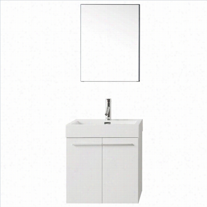 Virtu Usa Midori 24 Single Bathroom Vznity Cabine In Lgossy White