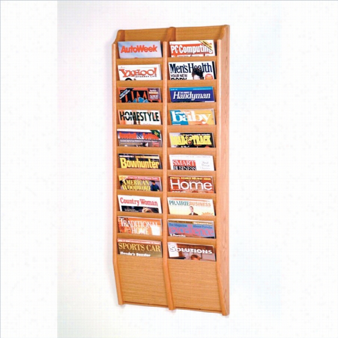 Wooden Mallet 20 Po Cket Wall Mount Magazine Rack In Light Oak