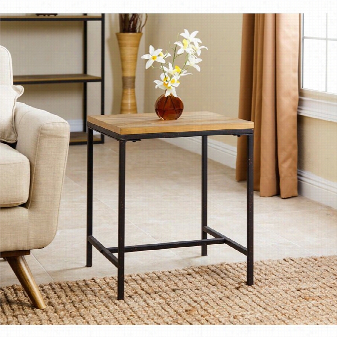 Abbyson Living Industrial End Table In Natural