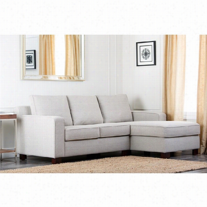 Abbyson Living Regina Fabric Sectional Couch In Gra