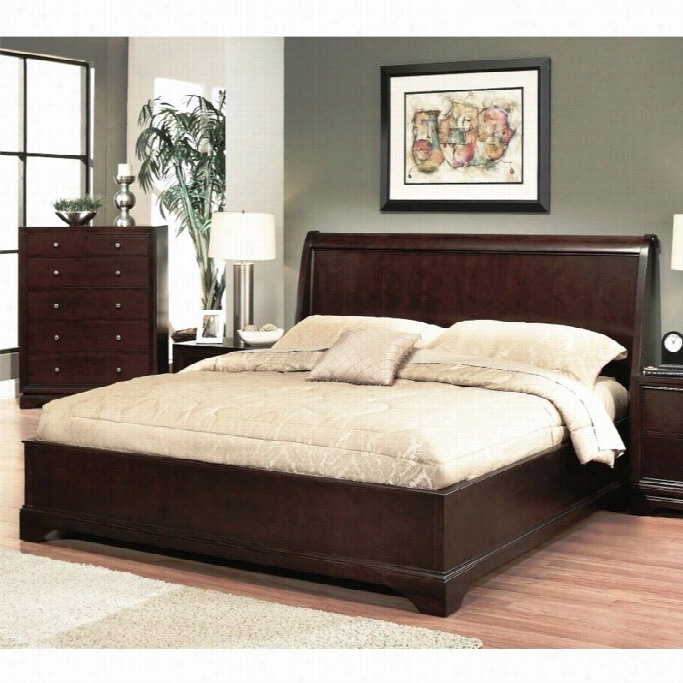 Abbyson Living Vinston Wood California  King Sleigh Bed In Espresso