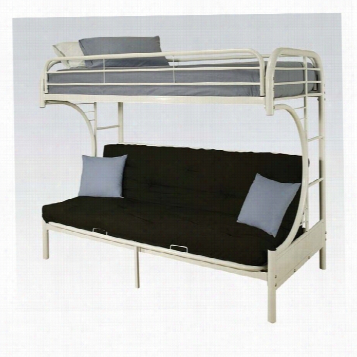 Acme Furniture Eclipse Metal Twin Oer Futon Bunk Be Din White