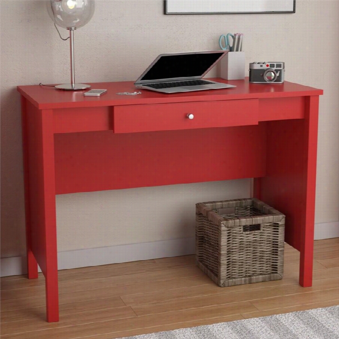 Altra Carrington1 Drawer Computer Desk In Ruby Red