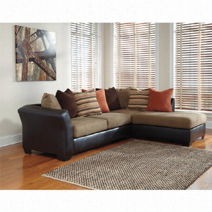 Ashl Ey Armant Right Chaise Sectional In Mocha