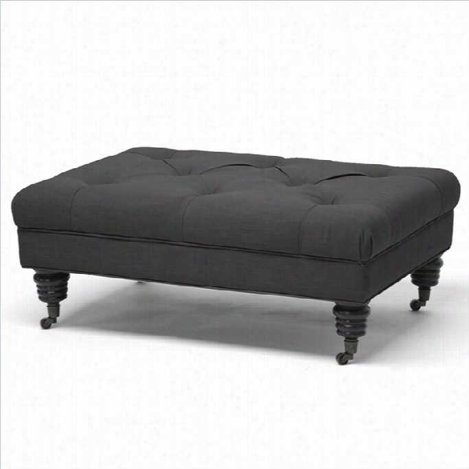 Baxton Studio Bracknell Ottoman In Gray-haired