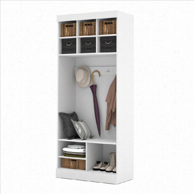 Bestar Pur 6 Storage Unit Cubby With Bench In White