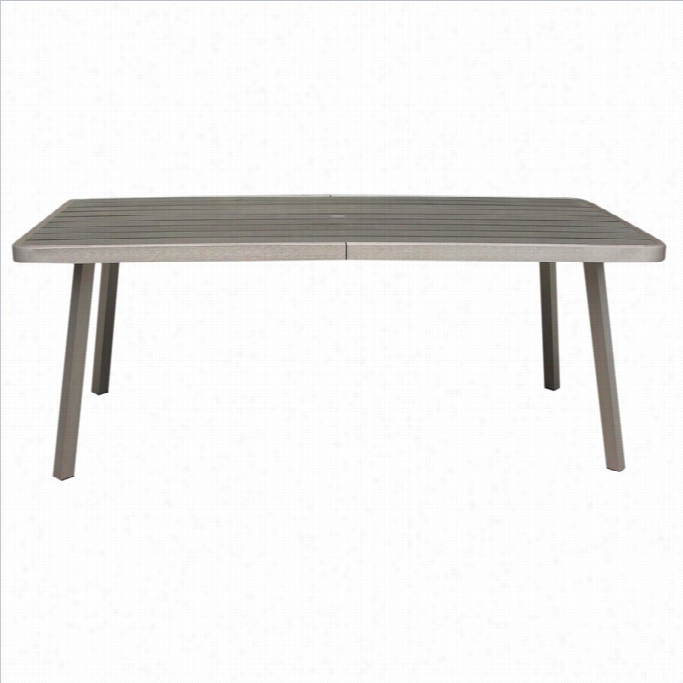 Boraam Fresc Arectangular Dining Table In Solid Brushed Aluminum