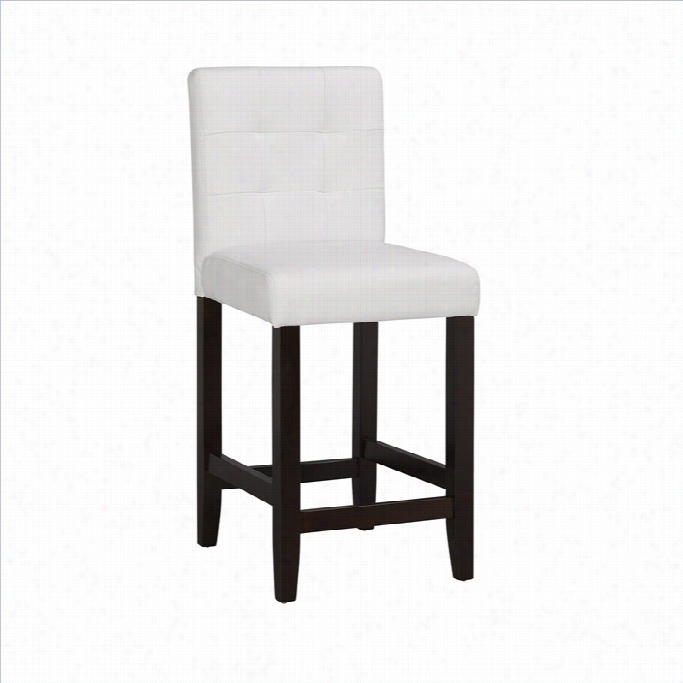 Boraam Loyn Parsons 24 Upolstery  Counter Stool (set Of 2) In White
