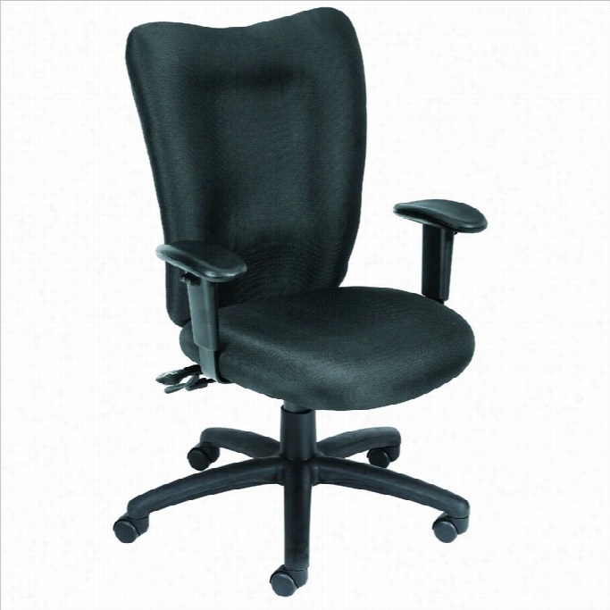 Booss Office Product Fabric Multi-function Task Office Chair Wit H Ajdustable Arms-bluw