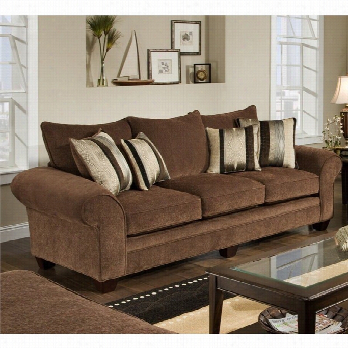 Chelsea Clearlake Plyester Queen Sleeper Sofa In Chocolate