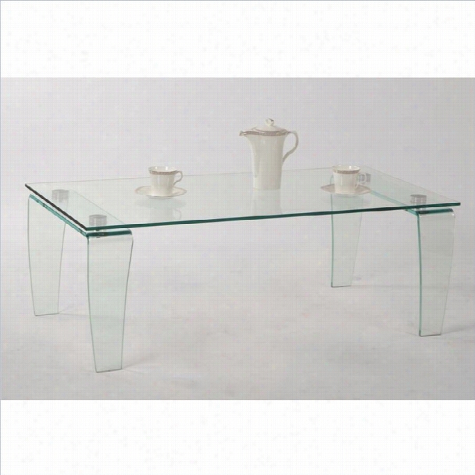 Chintaly Vera Rectangular Glass Top Cocktail Table In Clear