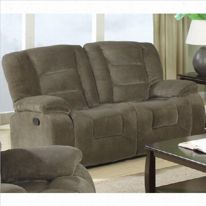 Coaster Charlie Double Reclining Love Seat In Brown Sage Velvet